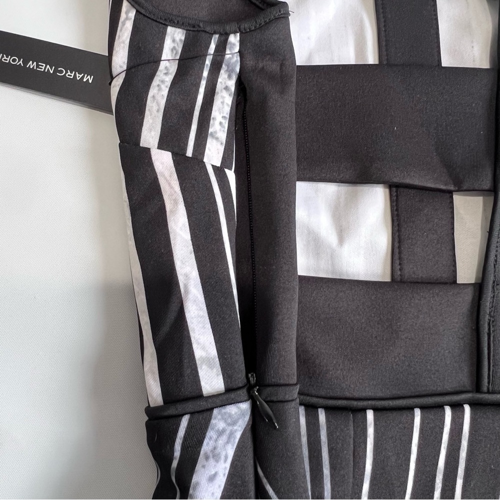 MARC New York Black Gray Vertical Stripes Sleeveless Fit and Flare Dress Size 4 - Picture 10 of 13